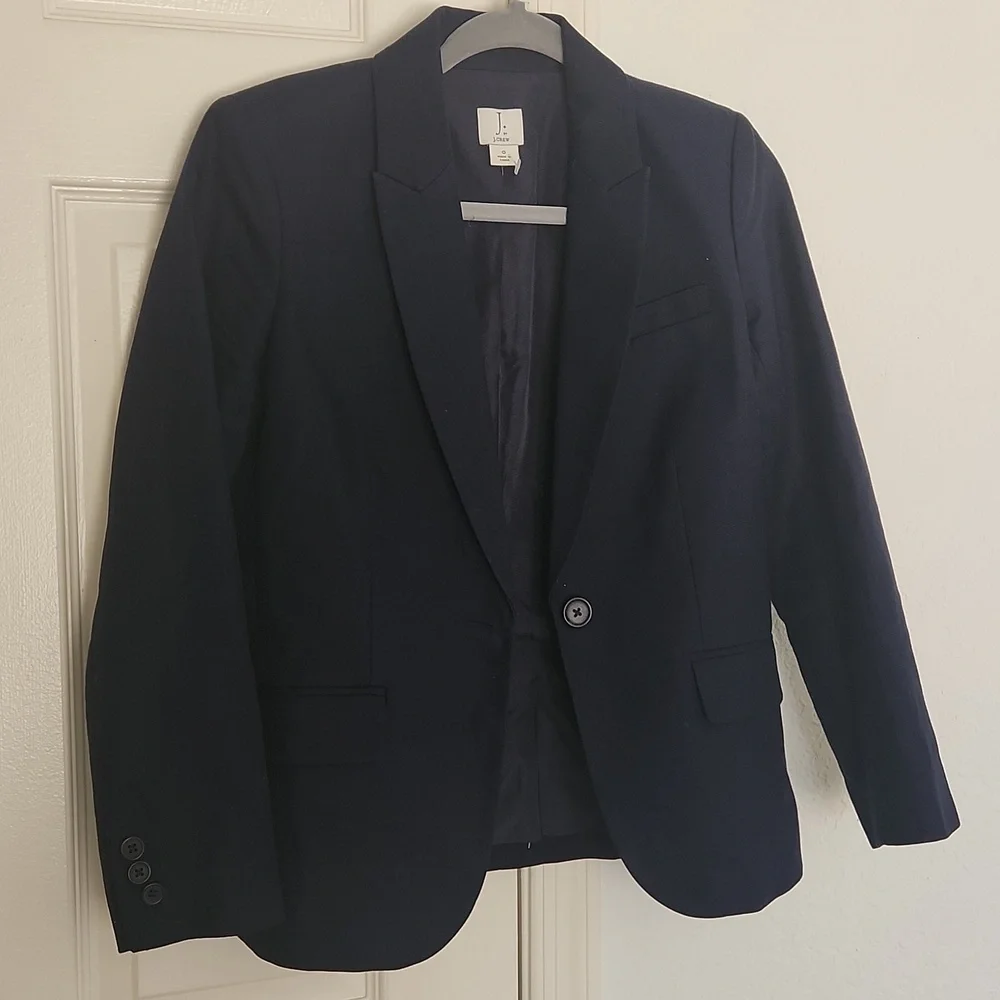 J By J. CREW 100% Cotton Single Button Blazer Sz 0
